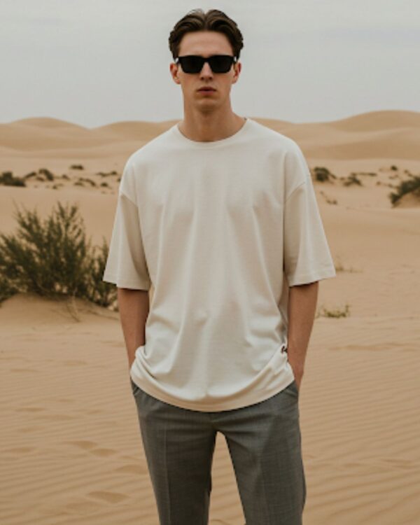 Men’s Oversized T-Shirt – [Off-white]