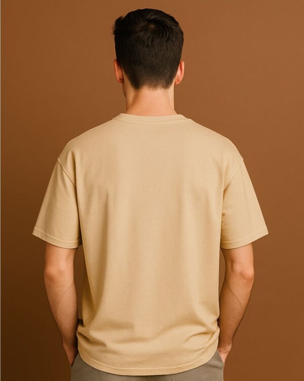 Men’s Oversized T-Shirt – [Beige] - Image 2