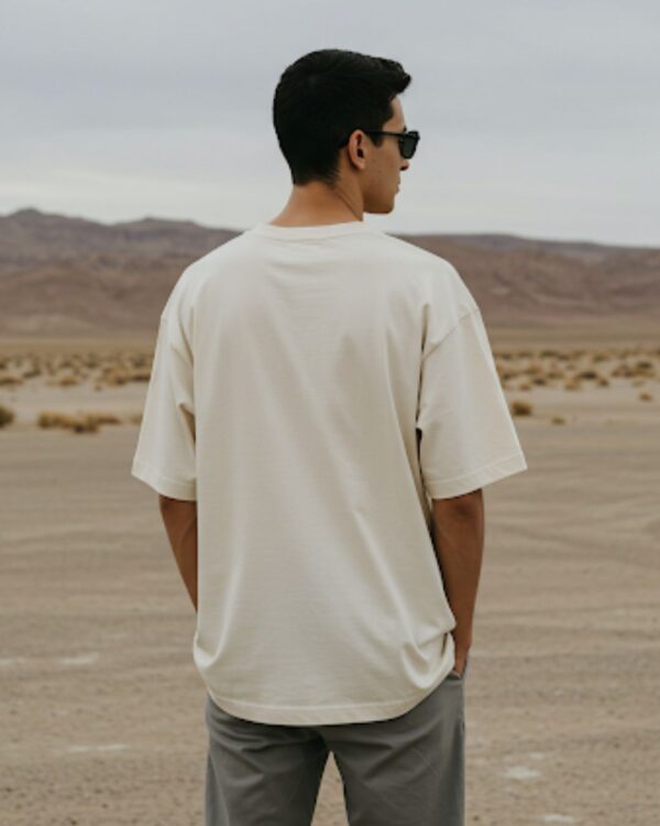 Men’s Oversized T-Shirt – [Off-white] - Image 2
